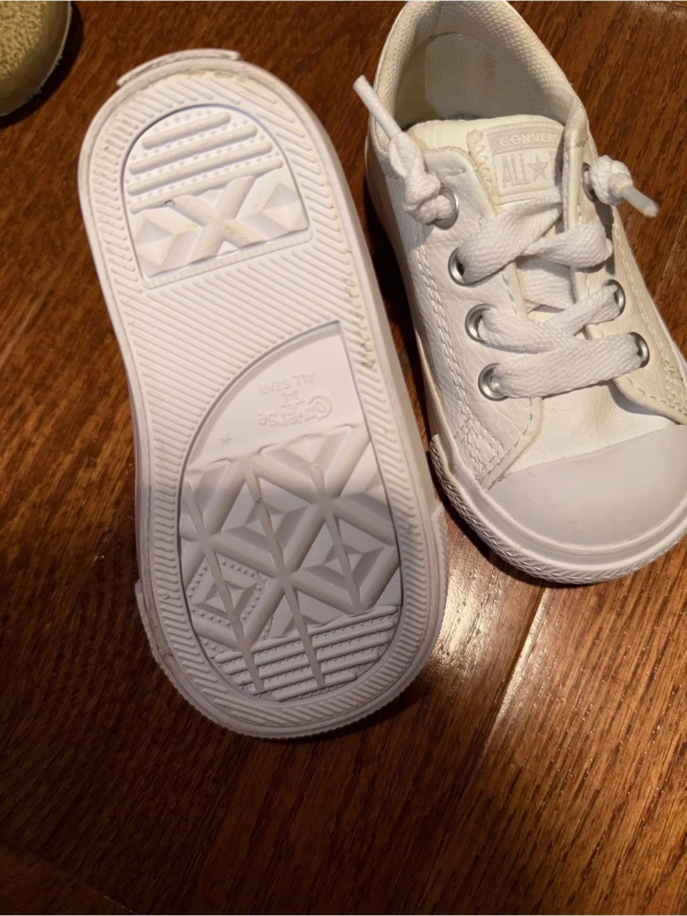 Converse Toddler White Canvas Lace-Up Sneakers